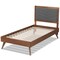 Baxton Studio Roze Mid-Century Dark Grey Fabric Upholstered and Walnut brown Finished Wood Platform Bed-Twin 192-11542-11159-ZORO - alternate 10
